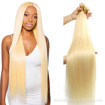 Vendor 10A Grade Raw Curly Human Hair Extensions Long Russian Blonde 613 Virgin Hair Bundles With Frontal Lace